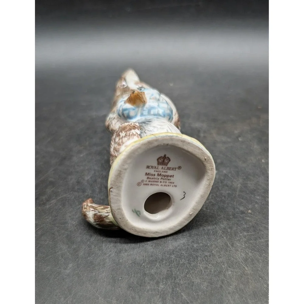Royal Albert Miss Moppet Beatrix Potter Figurine Cat Mouse England 1989 Vintage‎